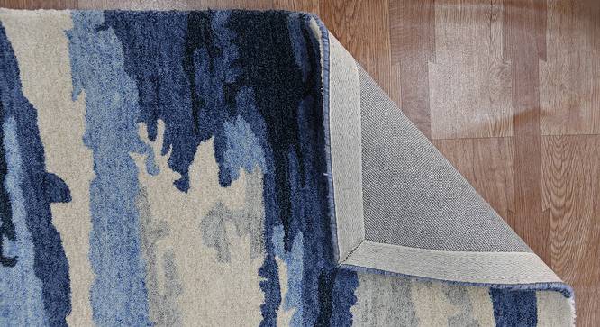 Maleah Navy Abstract Hand-Tufted Viscose 10x8 Feet Carpet (Rectangle Carpet Shape, Navy) by Urban Ladder - Front View Design 1 - 520718