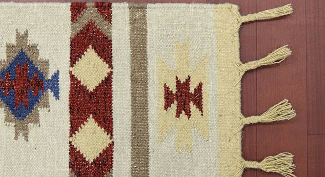 Zola Red Abstract Woven Wool 8x5 Feet Carpet (Red, Rectangle Carpet Shape) by Urban Ladder - Front View Design 1 - 520719