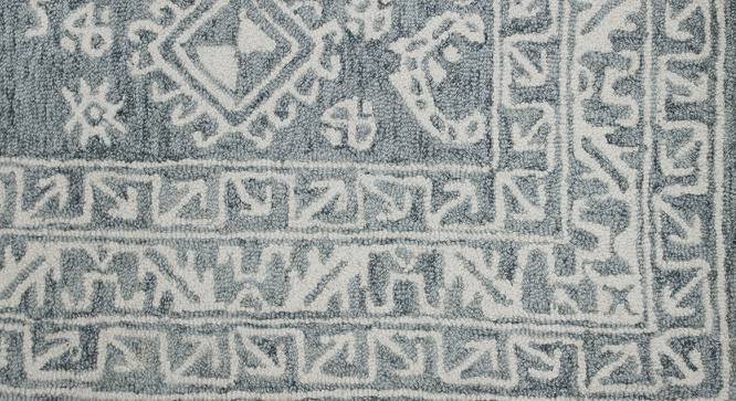 Nathalie Slate Gray Geometric Hand-Tufted Wool 9.5x7.5 Feet Carpet (Rectangle Carpet Shape, Slate Grey) by Urban Ladder - Front View Design 1 - 520721