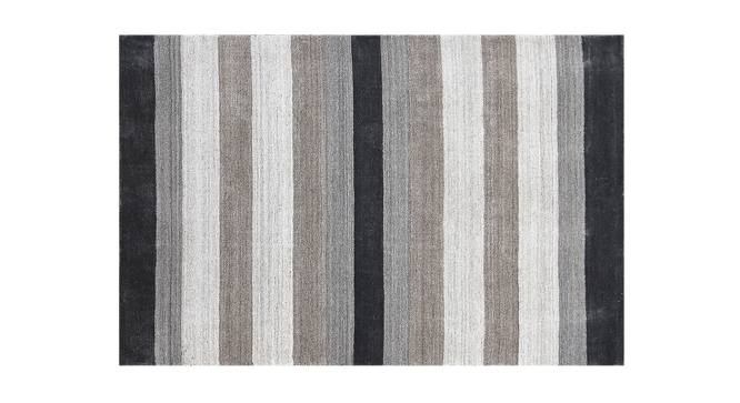 Athena Charcoal Solid Woven Wool 5x3 Feet Carpet (Rectangle Carpet Shape, Charcoal) by Urban Ladder - Cross View Design 1 - 520751