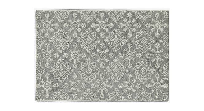 Aspyn Shale Gray Geometric Hand-Tufted Wool 9.5x7.5 Feet Carpet (Rectangle Carpet Shape, Shale Grey) by Urban Ladder - Cross View Design 1 - 520753
