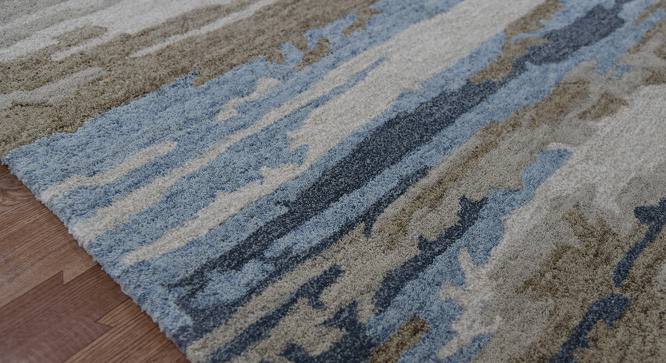 Brianna Water Blue Abstract Hand-Tufted Viscose 10x8 Feet Carpet (Rectangle Carpet Shape, Water Blue) by Urban Ladder - Front View Design 1 - 520755