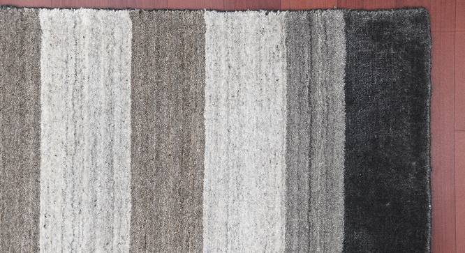 Athena Charcoal Solid Woven Wool 5x3 Feet Carpet (Rectangle Carpet Shape, Charcoal) by Urban Ladder - Front View Design 1 - 520758