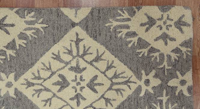 Suzanne Shale Gray Solid Hand-Tufted Wool 8x5 Feet Carpet (Rectangle Carpet Shape, Shale Grey) by Urban Ladder - Front View Design 1 - 520759