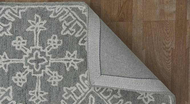 Aspyn Shale Gray Geometric Hand-Tufted Wool 9.5x7.5 Feet Carpet (Rectangle Carpet Shape, Shale Grey) by Urban Ladder - Design 1 Side View - 520767