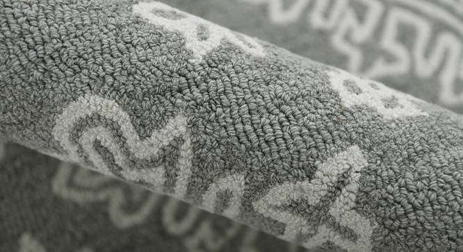 Aspyn Shale Gray Geometric Hand-Tufted Wool 9.5x7.5 Feet Carpet (Rectangle Carpet Shape, Shale Grey) by Urban Ladder - Design 1 Close View - 520778