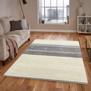 Ivory Stripes Hand Woven Wool Carpet