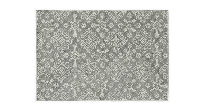 Victoria Shale Gray Geometric Hand-Tufted Wool 7.5x5 Feet Carpet (Rectangle Carpet Shape, Shale Grey) by Urban Ladder - Cross View Design 1 - 520791
