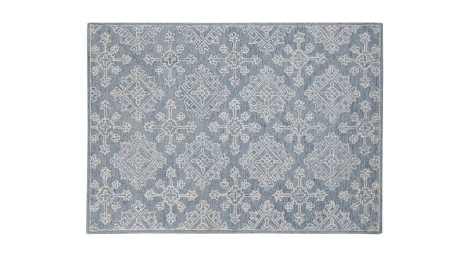 Deborah Sky Blue Geometric Hand-Tufted Wool 9.5x7.5 Feet Carpet (Rectangle Carpet Shape, Sky Blue) by Urban Ladder - Cross View Design 1 - 520793