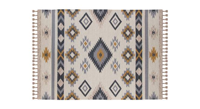Valkyrie Ivory Abstract Woven Wool 8x5 Feet Carpet (Rectangle Carpet Shape, Ivory) by Urban Ladder - Cross View Design 1 - 520831