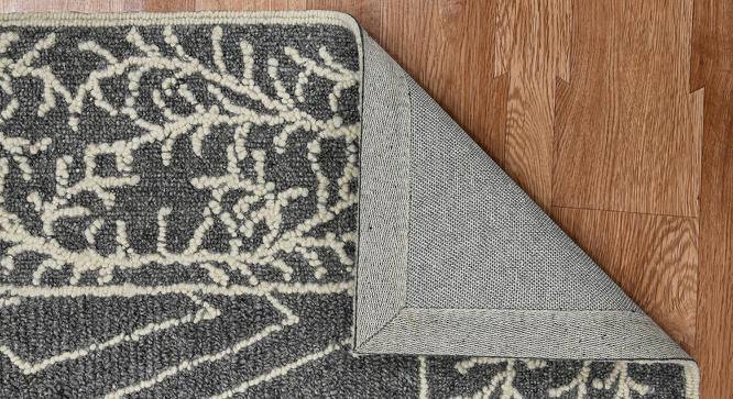 Rick Dark Gray Solid Woven Wool 8x5 Feet Carpet (Rectangle Carpet Shape, Dark Grey) by Urban Ladder - Front View Design 1 - 520840