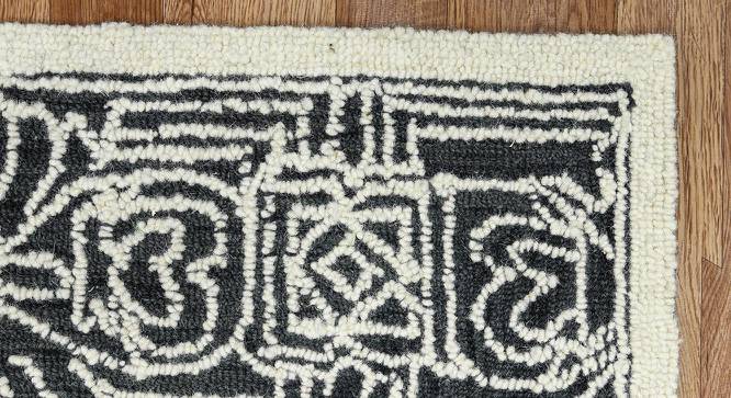 Ted Charcoal Solid Woven Wool 10x8 Feet Carpet (Rectangle Carpet Shape, Charcoal) by Urban Ladder - Front View Design 1 - 520842