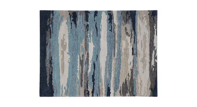 Kali Blue Abstract Hand-Tufted Viscose 5x3 Feet Carpet (Blue, Rectangle Carpet Shape) by Urban Ladder - Cross View Design 1 - 520879