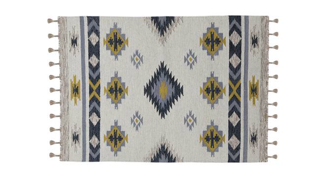 Camden Ivory Abstract Woven Wool 5x3 Feet Carpet (Rectangle Carpet Shape, Ivory) by Urban Ladder - Cross View Design 1 - 520882