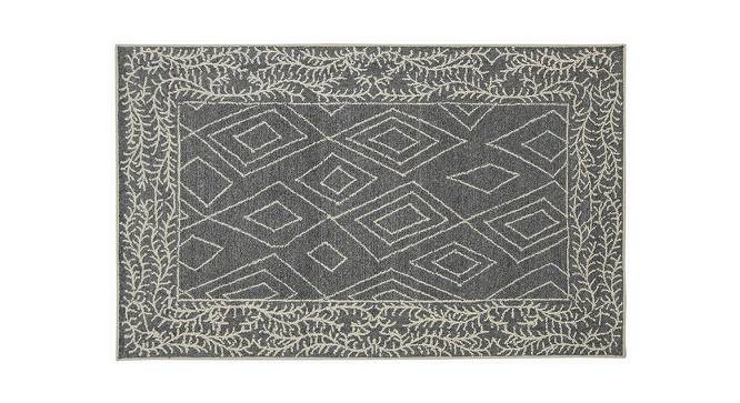 Tamarind Dark Gray Solid Woven Wool 10x8 Feet Carpet (Rectangle Carpet Shape, Dark Grey) by Urban Ladder - Cross View Design 1 - 520883