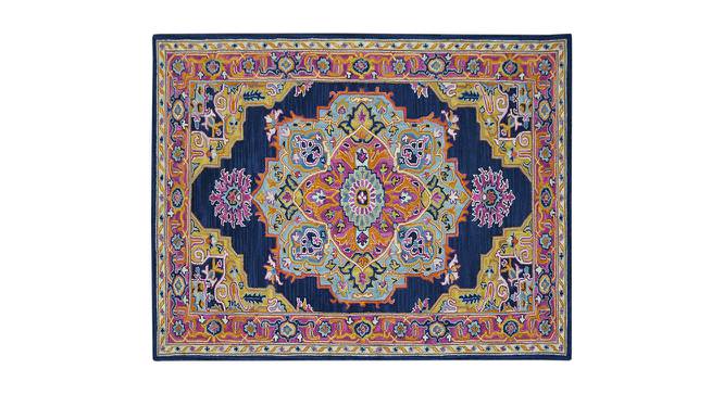 Quinn Navy Solid Hand-Tufted Wool 8x5 Feet Carpet (Rectangle Carpet Shape, Navy) by Urban Ladder - Cross View Design 1 - 520885