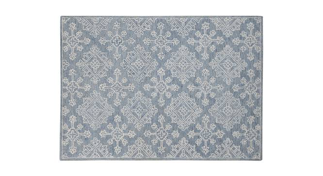 Aila Sky Blue Geometric Hand-Tufted Wool 7.5x5 Feet Carpet (Rectangle Carpet Shape, Sky Blue) by Urban Ladder - Cross View Design 1 - 520886
