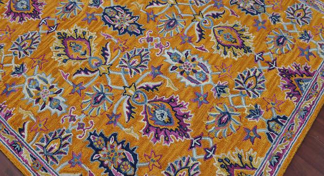 Greta Orange Solid Hand-Tufted Wool 8x5 Feet Carpet (Orange, Rectangle Carpet Shape) by Urban Ladder - Front View Design 1 - 520892