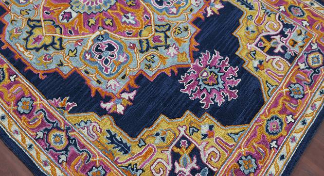 Quinn Navy Solid Hand-Tufted Wool 8x5 Feet Carpet (Rectangle Carpet Shape, Navy) by Urban Ladder - Front View Design 1 - 520893