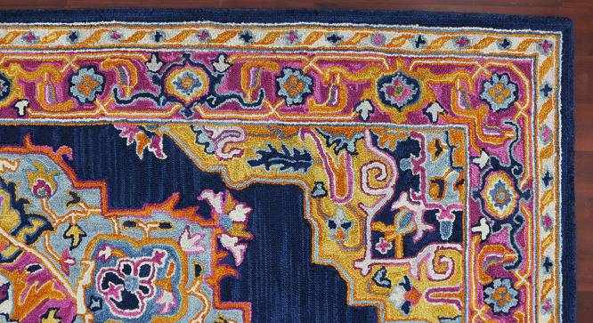 Quinn Navy Solid Hand-Tufted Wool 8x5 Feet Carpet (Rectangle Carpet Shape, Navy) by Urban Ladder - Design 1 Side View - 520900