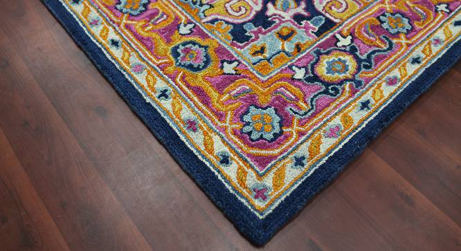 Quinn Navy Solid Hand-Tufted Wool 8x5 Feet Carpet (Rectangle Carpet Shape, Navy) by Urban Ladder - Design 1 Close View - 520907