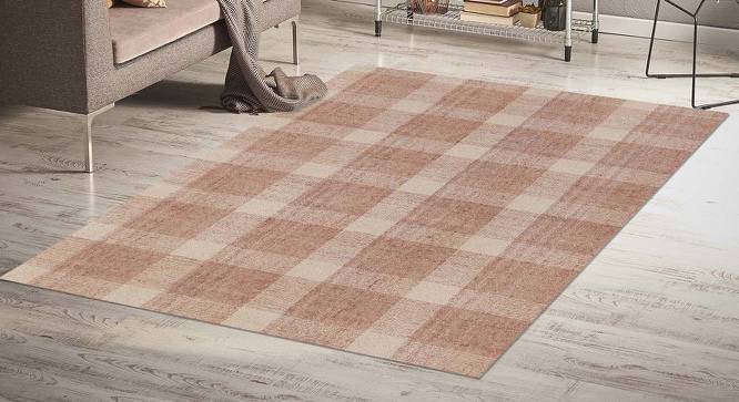 Mason Rose Gold Solid Hand-Tufted Wool 5.5x3.5 Feet Carpet (Rectangle Carpet Shape, Rose Gold) by Urban Ladder - Cross View Design 1 - 520934