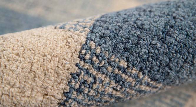 Lucas Blue Solid Hand-Tufted Wool 5.5x3.5 Feet Carpet (Blue, Rectangle Carpet Shape) by Urban Ladder - Front View Design 1 - 521274