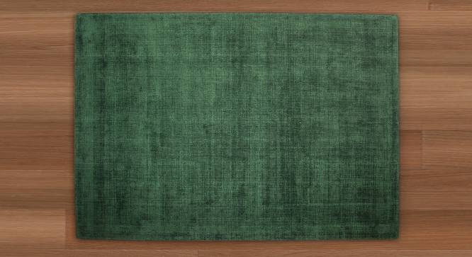 Derek Green Solid Handloom Polyester 7.8 x 5.6 Feet Carpet (Green, Rectangle Carpet Shape) by Urban Ladder - Cross View Design 1 - 521346