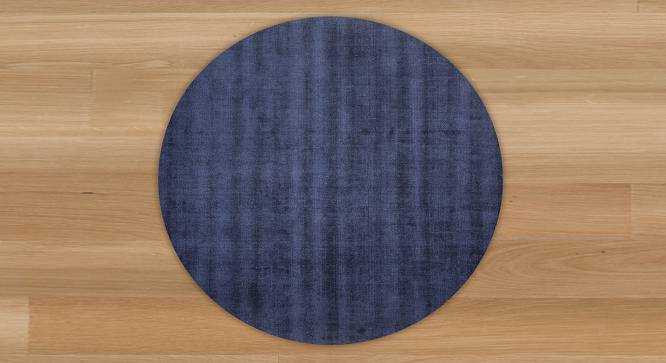 Raymond Blue Solid Handloom Polyester 7.8 x 7.8 Feet Carpet (Blue, Round Carpet Shape) by Urban Ladder - Cross View Design 1 - 521347