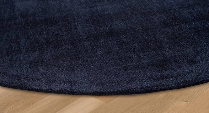 Raymond Blue Solid Handloom Polyester 7.8 x 7.8 Feet Carpet (Blue, Round Carpet Shape) by Urban Ladder - Front View Design 1 - 521357