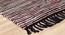 Zendaya Maroon Geometric Handmade Leather 7.5 x 5.2 Feet Carpet (Rectangle Carpet Shape, Maroon) by Urban Ladder - Front View Design 1 - 521361