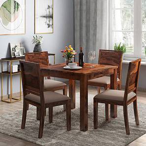 Dining Furniture In Muzaffarpur Design Arabia - Oribi 4 Seater Storage Dining Table Set (Teak Finish, Wheat Brown)