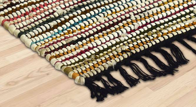 Nyomi Multicolor Geometric Handmade Leather 3 x 2 Feet Carpet (Rectangle Carpet Shape, Multicolor) by Urban Ladder - Cross View Design 1 - 521384