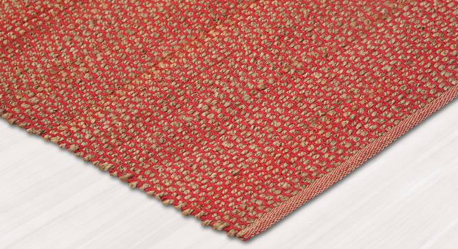 Madalynn Red Geometric Handmade Cotton 6.5 x 4.6 Feet Carpet (Red, Rectangle Carpet Shape) by Urban Ladder - Front View Design 1 - 521394