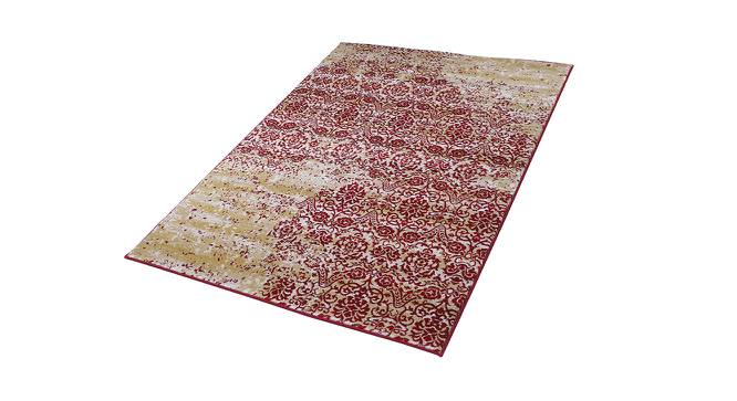 Brady Red Abstract Machine Made Synthetic Fiber 7 x 5 Feet Carpet (Red, Rectangle Carpet Shape) by Urban Ladder - Cross View Design 1 - 521410