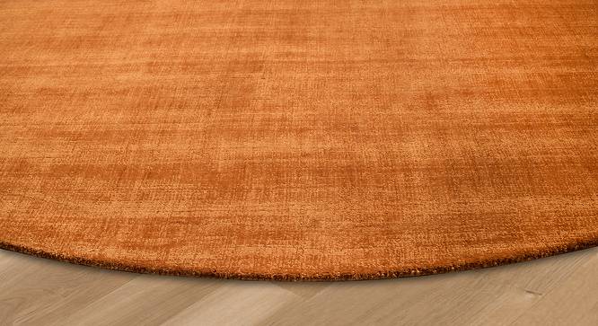 Reid Orange Solid Handloom Polyester 7.8 x 7.8 Feet Carpet (Orange, Round Carpet Shape) by Urban Ladder - Front View Design 1 - 521421