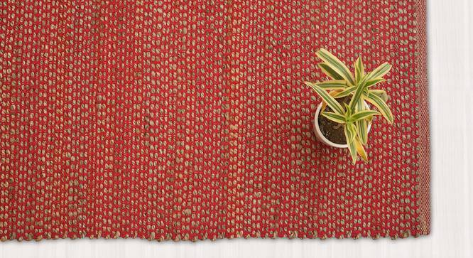 Araceli Red Geometric Handmade Cotton 3 x 2 Feet Carpet (Red, Rectangle Carpet Shape) by Urban Ladder - Cross View Design 1 - 521448