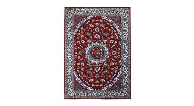 Anderson Red Traditional Machine Made Synthetic Fiber 7 x 5 Feet Carpet (Red, Rectangle Carpet Shape) by Urban Ladder - Front View Design 1 - 521454