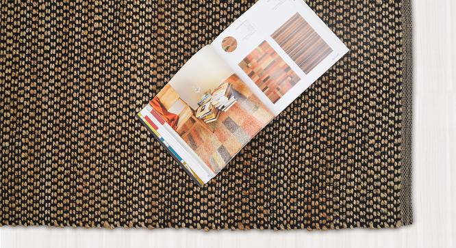 Melani Black Geometric Handmade Cotton 6.5 x 4.6 Feet Carpet (Black, Rectangle Carpet Shape) by Urban Ladder - Front View Design 1 - 521459