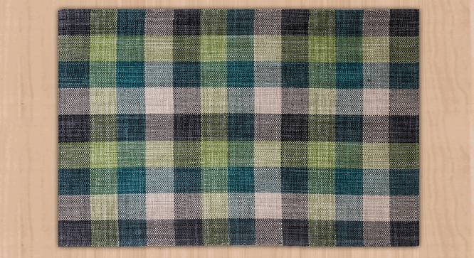Luella Green Geometric Handmade Cotton 6 x 4 Feet Carpet (Green, Rectangle Carpet Shape) by Urban Ladder - Cross View Design 1 - 521525