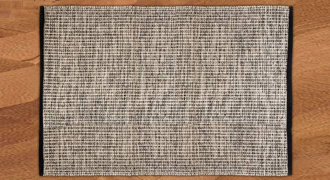 Paola Black Geometric Handmade Cotton 3 x 2 Feet Carpet (Black, Rectangle Carpet Shape) by Urban Ladder - Cross View Design 1 - 521563