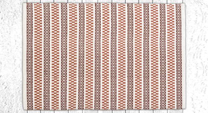 Jillian Red Geometric Handmade Cotton 3 x 2 Feet Carpet (Red, Rectangle Carpet Shape) by Urban Ladder - Cross View Design 1 - 521566