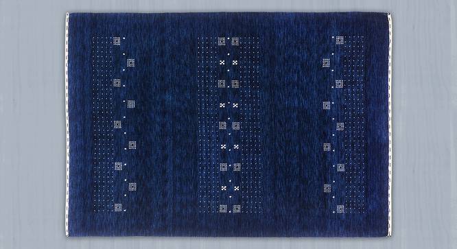 Orion Blue Geometric Hand-knotted Wool 6.5 x 4.6 Feet Carpet (Blue, Rectangle Carpet Shape) by Urban Ladder - Cross View Design 1 - 521598