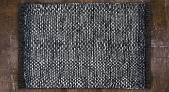 Wade Blue Geometric Handmade Cotton 6.5 x 4.6 Feet Carpet (Blue, Rectangle Carpet Shape) by Urban Ladder - Cross View Design 1 - 521631