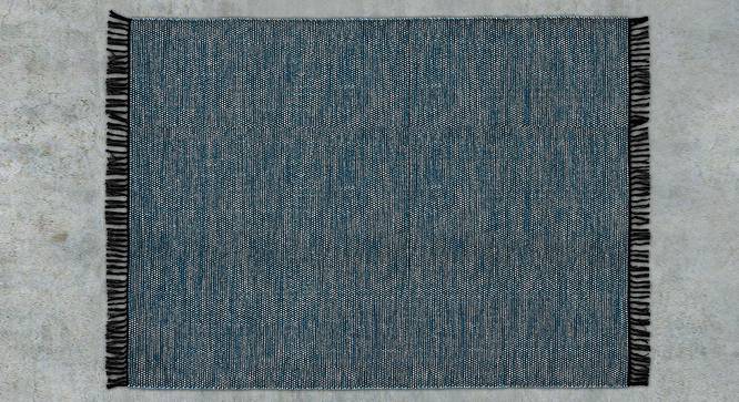 Cairo Turquoise Geometric Handmade Cotton 6 x 4 Feet Carpet (Rectangle Carpet Shape, Turquoise) by Urban Ladder - Cross View Design 1 - 521659