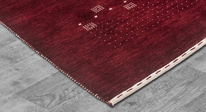 Ali Maroon Geometric Hand-knotted Wool 6.5 x 4.6 Feet Carpet (Rectangle Carpet Shape, Maroon) by Urban Ladder - Cross View Design 1 - 521679