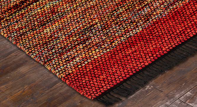 Tanner Multicolor Geometric Handloom Wool 3 x 2 Feet Carpet (Rectangle Carpet Shape, Multicolor) by Urban Ladder - Front View Design 1 - 521688