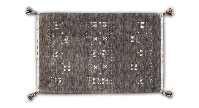 Gideon Grey Geometric Hand-knotted Wool 3 x 2 Feet Carpet (Grey, Rectangle Carpet Shape) by Urban Ladder - Cross View Design 1 - 521705