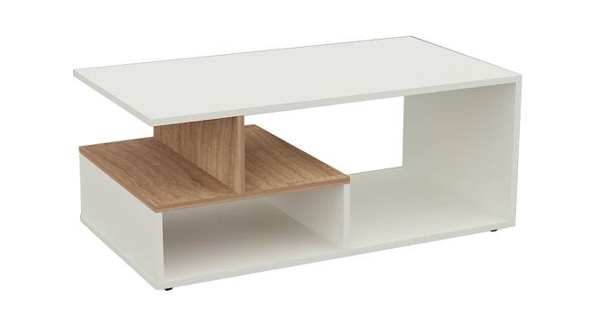 Nemesis Rectangular Engineered Wood Coffee Table in Lyon Teak Finish (Melamine Finish) by Urban Ladder - Front View Design 1 - 521850
