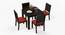Arabia - Oribi 4 Seater Storage Dining Table Set (Mahogany Finish, Burnt Orange) by Urban Ladder - Cross View Design 1 - 521916